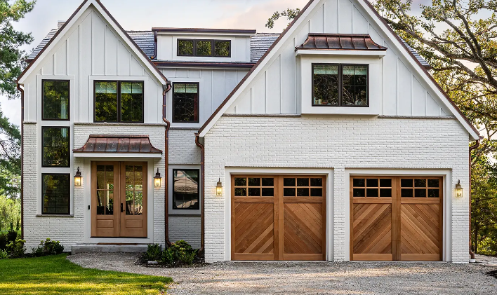 Clopay Reserve Semi-Custom carriage style garage door on upscale home