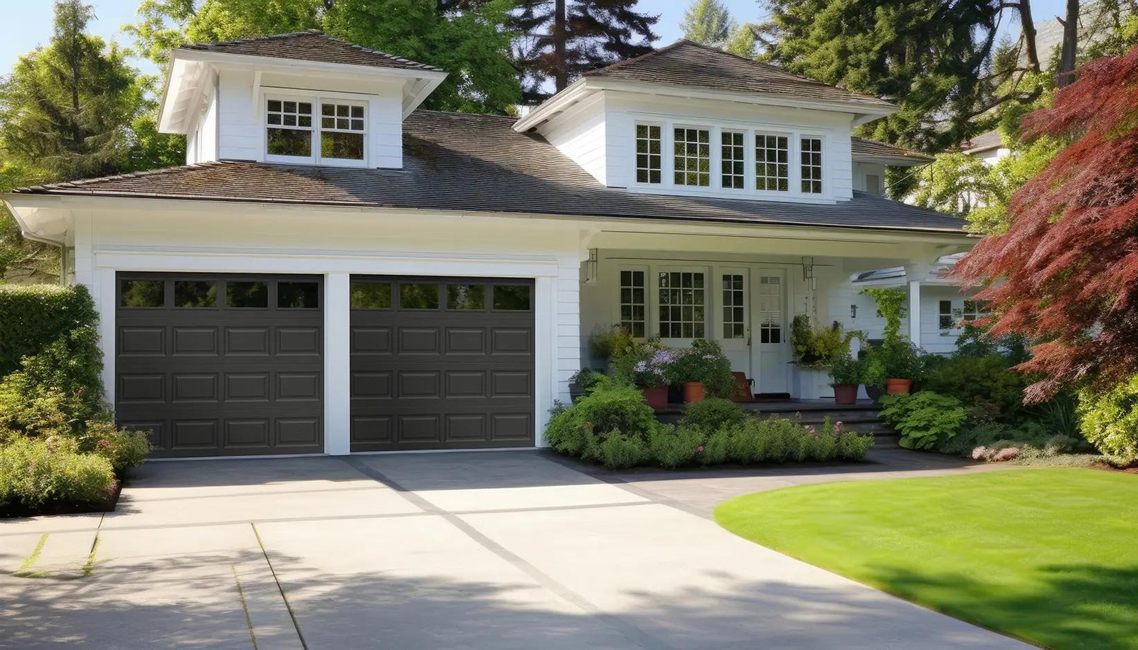 Clopay Classic Steel residential garage door installed on suburban home